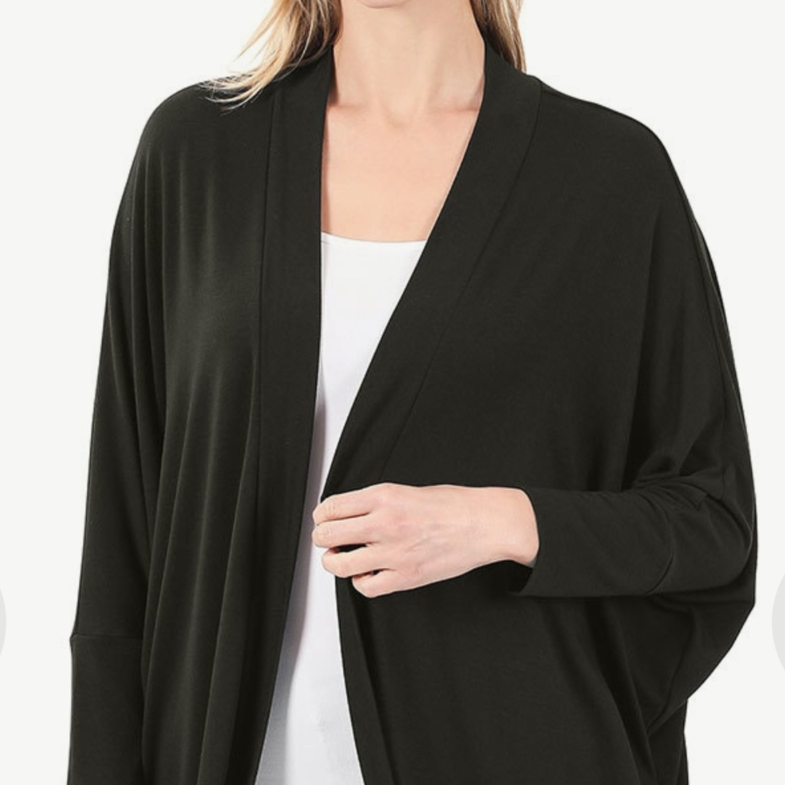 Solid Cocoon Wrap Cardigan